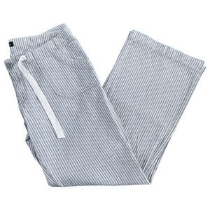 Sanctuary Railroad Stripe Wide Leg Linen Pants Blue/White- Size 32